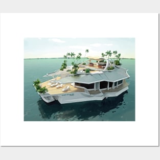 Mega Yacht, Gift for boyfriend, Gift for dad, Gift for him Posters and Art